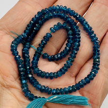 Load image into Gallery viewer, Stunning AAA Neon Blue Apatite Faceted Roundel Beads | 4x2mm | 8 Beads |
