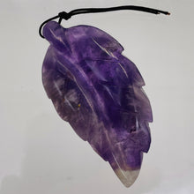 Load image into Gallery viewer, Amethyst Carved Pendant Leaf | 60x30x8mm | Purple White | 1 Bead |
