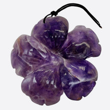 Load image into Gallery viewer, Amethyst Carved Pendant Flower | 55x8mm | Purple White | 1 Bead |
