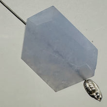 Load image into Gallery viewer, Chalcedony Druzy 32ct Designer Cut Pendant Bead | 28x19x8mm | Blue | 1 Bead |
