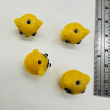 Load image into Gallery viewer, Kitty Cat Ceramic Round Beads | 15mm | Butterscotch Yellow | 4 Beads |
