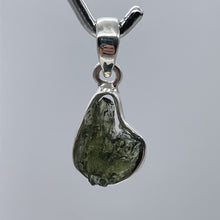 Load image into Gallery viewer, Moldavite 10.99ct Sterling Silver Teardrop Pendant | 1&quot; Long | Green | 1 Pendant
