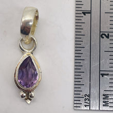 Load image into Gallery viewer, Amethyst Sterling Silver Drop Pendant | 3/4&quot; Long | Purple | 1 Pendant |
