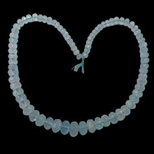 Load image into Gallery viewer, Aquamarine Gem Graduated Faceted Rondelle Bead Strand| 12x7 - 6x4mm| Blue|79 Bds
