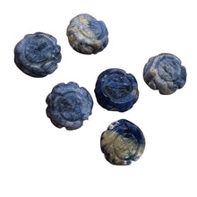 Load image into Gallery viewer, Sodalite Carved Chinese Symbol Coin Beads | 15x8mm| Blue, White| 13 Half Strand|
