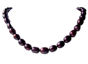 Stunning 9 to 11mm Black Cherry Pearl Strand 106985B