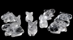 Hoppy 2 Carved Clear Quartz Bunny Rabbit Beads | 22x12x10m | Clear