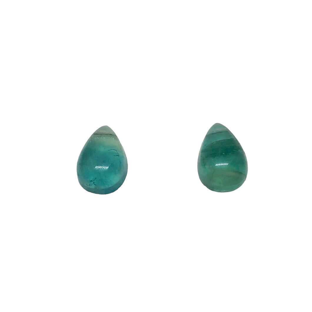 Rare 2 Seafoam Fluorite Pear Briolette Beads 9989