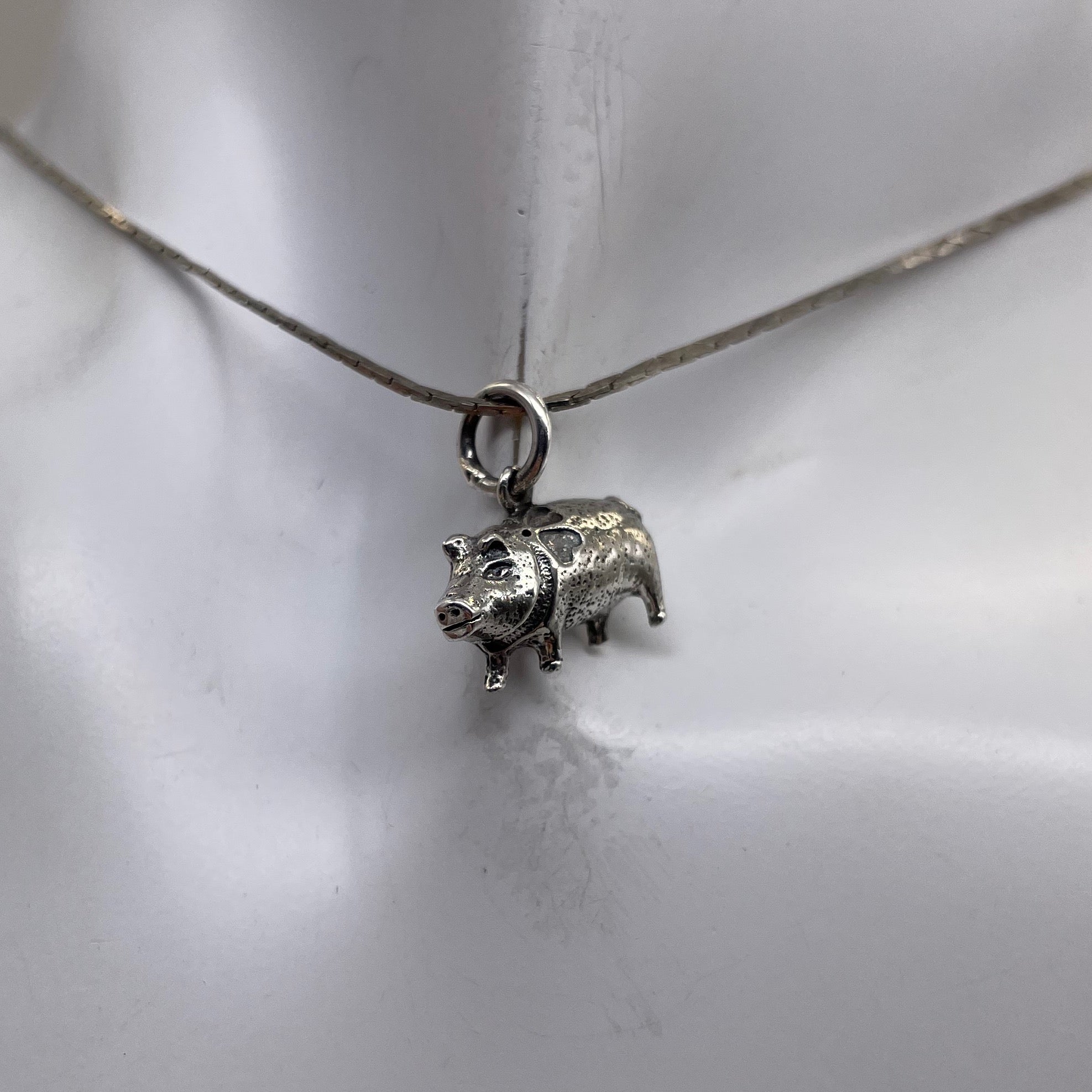 Lucky Pig Sterling Silver Charm | 1/2
