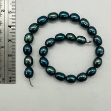 Load image into Gallery viewer, Fresh Water Perfect Pearls Half Strand | 8x6mm | Midnight Ocean Blue| 25 Pearls|
