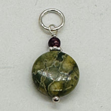 Load image into Gallery viewer, Raintree Rhyolite Jasper Sterling Silver Pendant | 1&quot; Long | Green, Pink |
