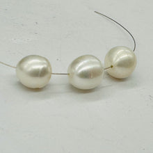 Load image into Gallery viewer, 3 Natural White 12 to10mm Pear-Shape FW Pearls 3104
