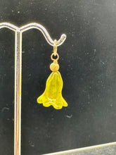 Load image into Gallery viewer, Jade Lily Flower 14K Yellow Gold Filled Pendant | Green | 1&quot; Long |
