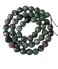 Load image into Gallery viewer, 7 Ruby Zoisite 8mm Faceted Beads 10489
