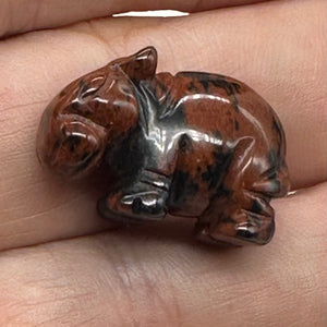 Aussie Carved Brecciated Jasper Wombat Animal Figurines
