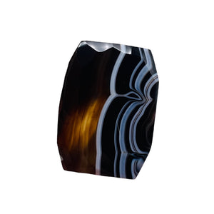 Onyx Flat Faceted Translucent Pendant Bead | 50x48x14mm | Black White | 1 Bead |