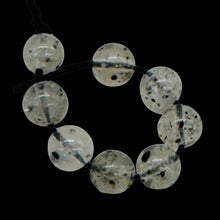 Load image into Gallery viewer, Tourmalinated Quartz Bead Parcel |7mm | 2 1/4&quot; Long | Clear, Black | 8 Beads |
