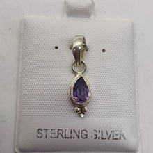 Load image into Gallery viewer, Amethyst Sterling Silver Drop Pendant | 3/4&quot; Long | Purple | 1 Pendant |

