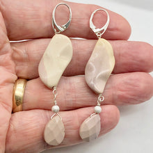 Load image into Gallery viewer, Mookaite Dangle Sterling Silver Lever Back Earrings | 3" Long | Mauve | 1 Pair |
