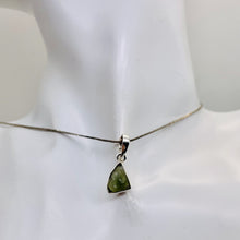 Load image into Gallery viewer, Moldavite 8.75ct Sterling Silver Triangle Pendant| 7/8&quot; Long | Green | 1 Pendant
