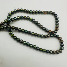 Load image into Gallery viewer, Blue Purple Peacock Freshwater Pearl Beads 5mm Round 90 Pearls Jewelry Making

