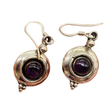 Load image into Gallery viewer, Amethyst Sterling Silver Drop/Dangle Earrings | 1&quot; Long | Purple | 1 Pair |
