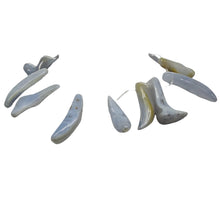 Load image into Gallery viewer, Blue Chalcedony Natural Beads 114g Strand | 45x10 to 33x12mm | 14 Beads |
