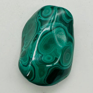 Malachite 58g Polished Gemstone FreeForm WorryStone|55x37x9mm Green| 1 Specimen|