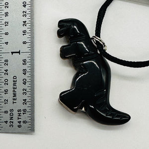 Tigereye Tyrannosaurus Rex Dinosaur Pendant Necklace | 3/4' Long | Bronze |