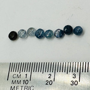 Fancy Natural Sapphire Faceted Bead Parcel | Blue | 4x2.5mm | 8 Beads|