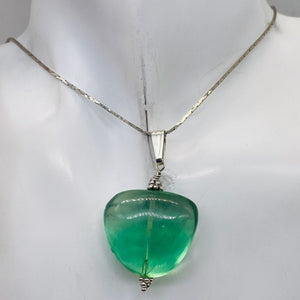 Fluorite Sterling Silver Pendant | 1 1/2" Long | Blue Green | 1 Pendant |