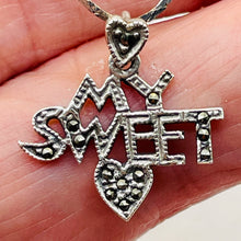 Load image into Gallery viewer, My Sweet Heart Marcasite Sterling Silver Pendant | 1&quot; Long | Silver | 1 Pendant|
