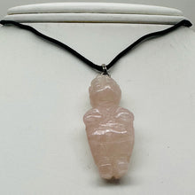 Load image into Gallery viewer, Rose Quartz Stone Goddess of Willendorf Pendant Necklace| 3/4&#39; Long | Pink |
