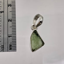 Load image into Gallery viewer, Moldavite 10.23ct Sterling Silver Triangle Pendant| 7/8&quot; Long | Green| 1 Pendant
