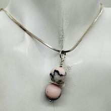 Load image into Gallery viewer, Pink Peruvian Opal Matte Finish Drop Pendant | Pink, Black | 1 1/4&quot; Long |

