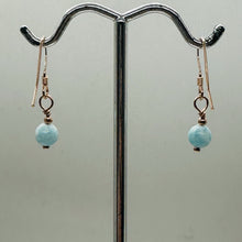 Load image into Gallery viewer, Natural Hemimorphite Rose Gold 14kgf Earrings | 1 1/2" Long | Blue | 1 Pair |
