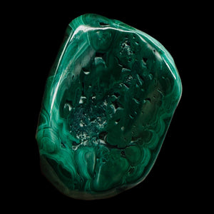Malachite 58g Polished Gemstone FreeForm WorryStone|55x37x9mm Green| 1 Specimen|