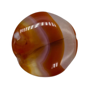 Red/Orange Sardonyx Agate Coin Pendant Bead 5677