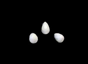Simply Elegant Natural White Agate Briolette 12x8mm Bead Strand 108985