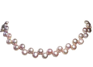 Top Drilled Button 7-7.25x4mm Lavender Pink FW Pearl 8" Strand 4761