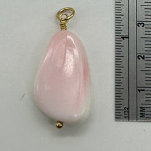 Load image into Gallery viewer, Conch Shell Pear Shaped 14K Yellow Gold Filled Pendant| 1 1/4" Long| Pink White|
