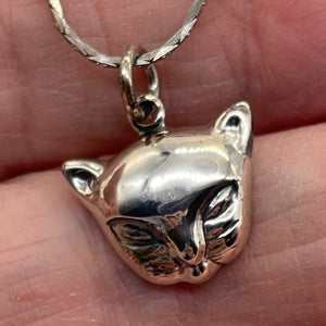 Kitty Cat Sterling Silver Charm | 3/4" Long | Silver | 1 Pendant |