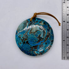 Load image into Gallery viewer, Chrysocolla Carved Pendant Bead | Coin | 2x3/8" | Green Blue | 1 Bead |
