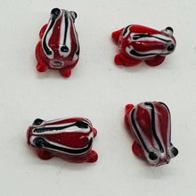 Load image into Gallery viewer, Frog Lampwork Glass Jumping Frog Beads | 17x12x9mm | Scarlet Red | 4 Beads |
