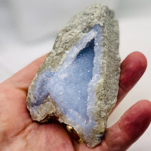 Load image into Gallery viewer, Chalcedony 231g Natural | 4x2 1/2x1x1/2&quot; | Blue White Gray | 1 Specimen

