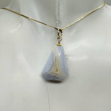 Load image into Gallery viewer, Chalcedony Druzy Designer Cut Sterling Silver Pendant | 1 1/4&quot; Long | Blue |
