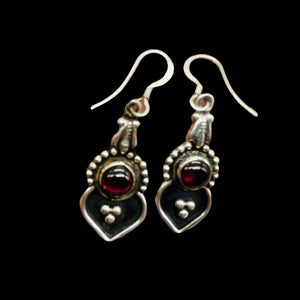 Stellar Red Garnet Sterling Silver Drop/Dangle Earrings | 1 1/4" Long |