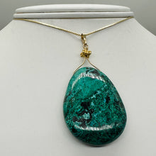 Load image into Gallery viewer, USA Natural Chyrsocolla 14K Gold Filled Pendant | Green, Blue | 2 1/4&quot; Long |
