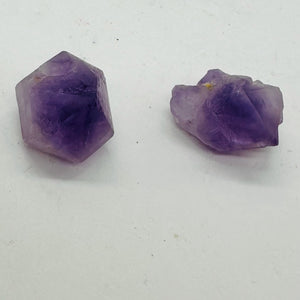 Amethyst Natural Crystals Parcel | 21x18x15 and 19x16x16mm | Purple | 2 Beads |