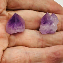 Load image into Gallery viewer, Amethyst Natural Crystals Parcel | 21x18x15 and 19x16x16mm | Purple | 2 Beads |
